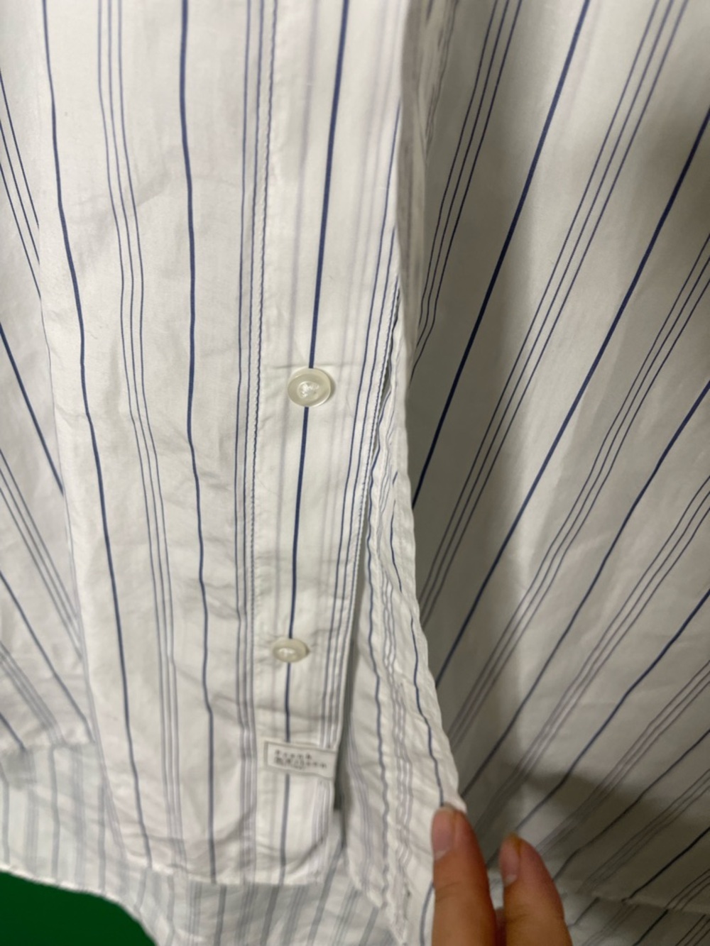 Frank & Eileen NWOT Grayson White Striped Button Down Relaxed Tunic Shirt Sz L - Picture 5 of 8